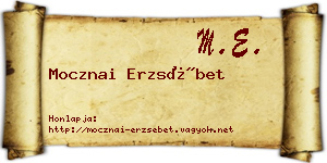 Mocznai Erzsébet névjegykártya